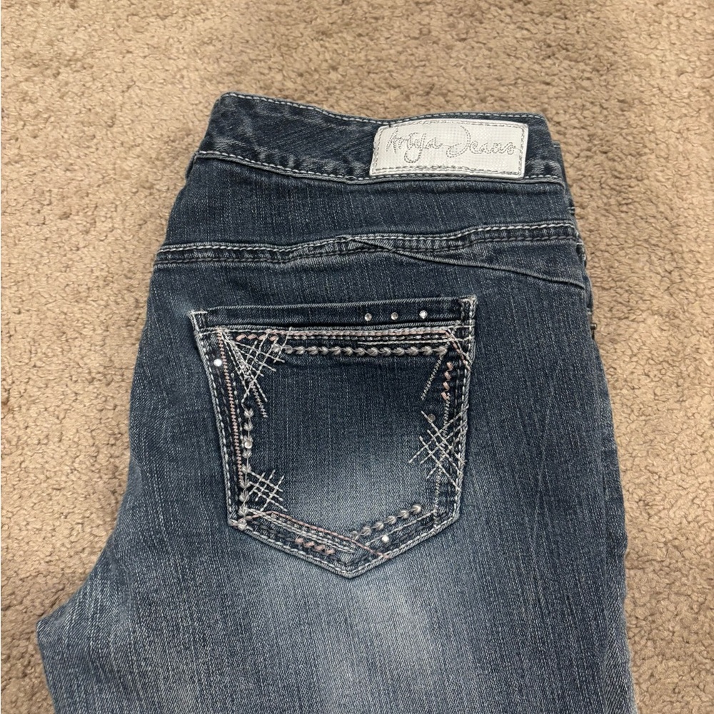 Ariya Women's Distressed Blue Skinny Jeans - Picture 2 of 3